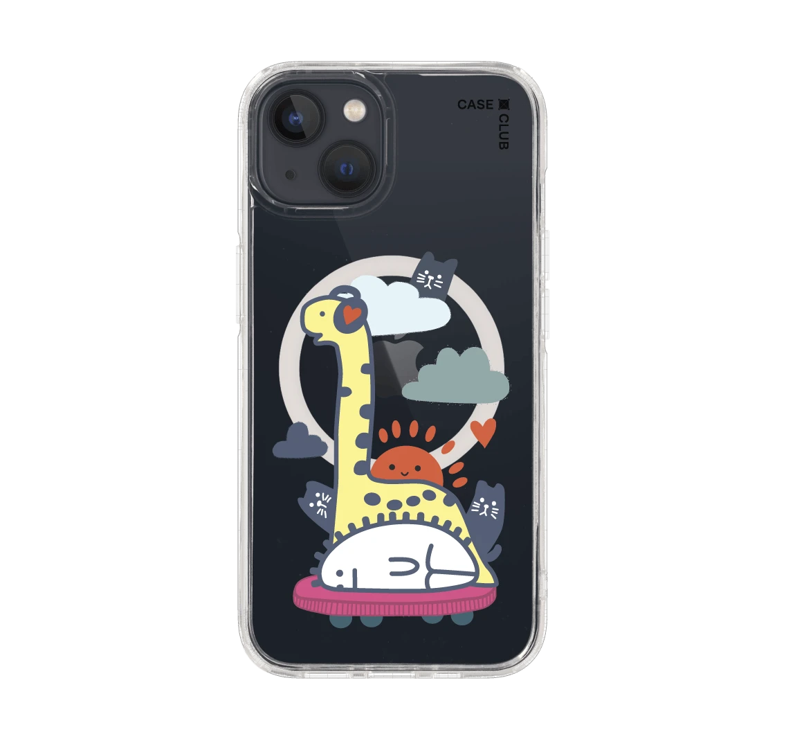 brachiosaurus on headphone